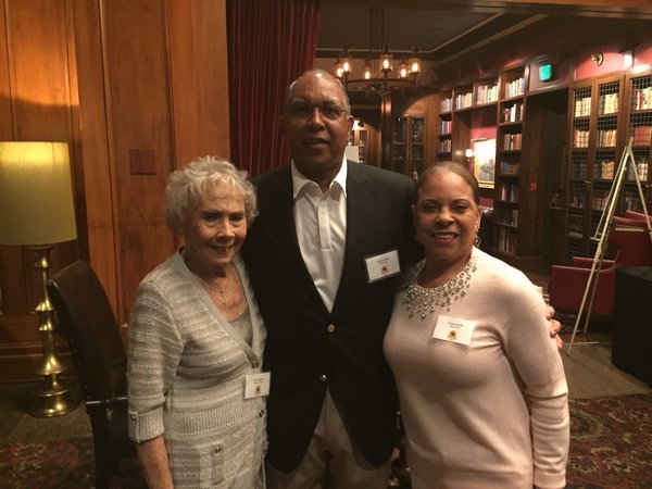 Tubby Smith joined by his wife Donna, and John Wooden's daughter, Nancy, prior to the ceremony.