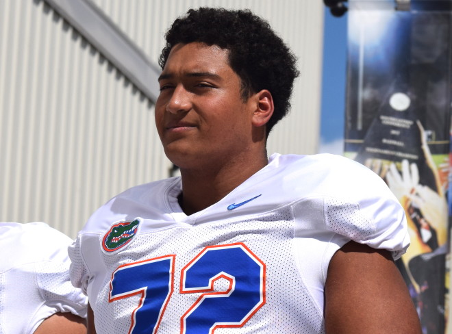 Florida freshman offensive tackle Stone Forsythe