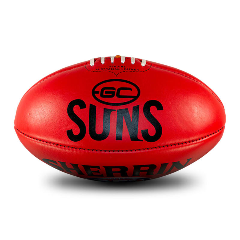AFL Team Leather Ball - Gold Coast Suns