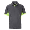 Woodworm Heather Golf Polo Shirts - Grey / Neon