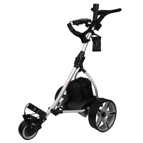 Caddymatic V2 Electric Golf Trolley / Cart With 36 Hole battery With Auto-Distance Functionality Silver / Black