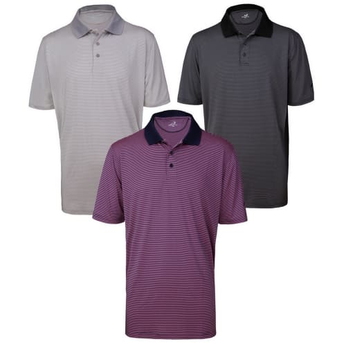 Woodworm Golf Fine Stripe Golf Polo Shirt 3 Pack, Mens
