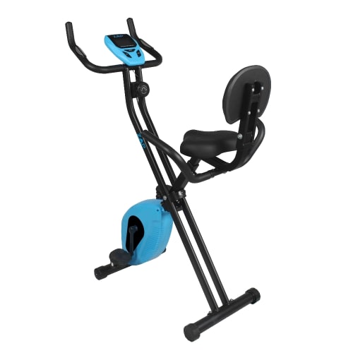 ZAAP Fitness Folding Recumbent Upright Exercise Bike - Black/Blue