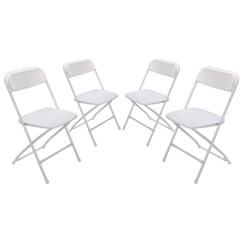 Open Box Palm Springs Heavy Duty Folding Plastic Steel Chairs 4 Pack