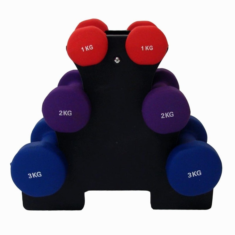 Palm Springs 12kg Dumbbell Weights Set with Stand