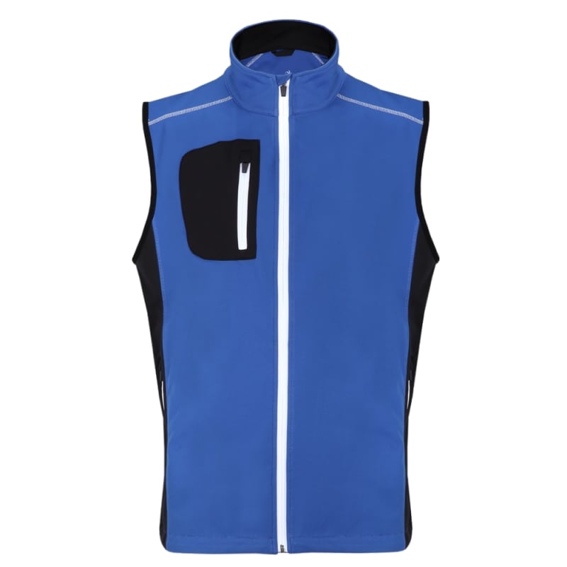 Woodworm Golf Full Zip Soft Shell Vest - Blue / Black