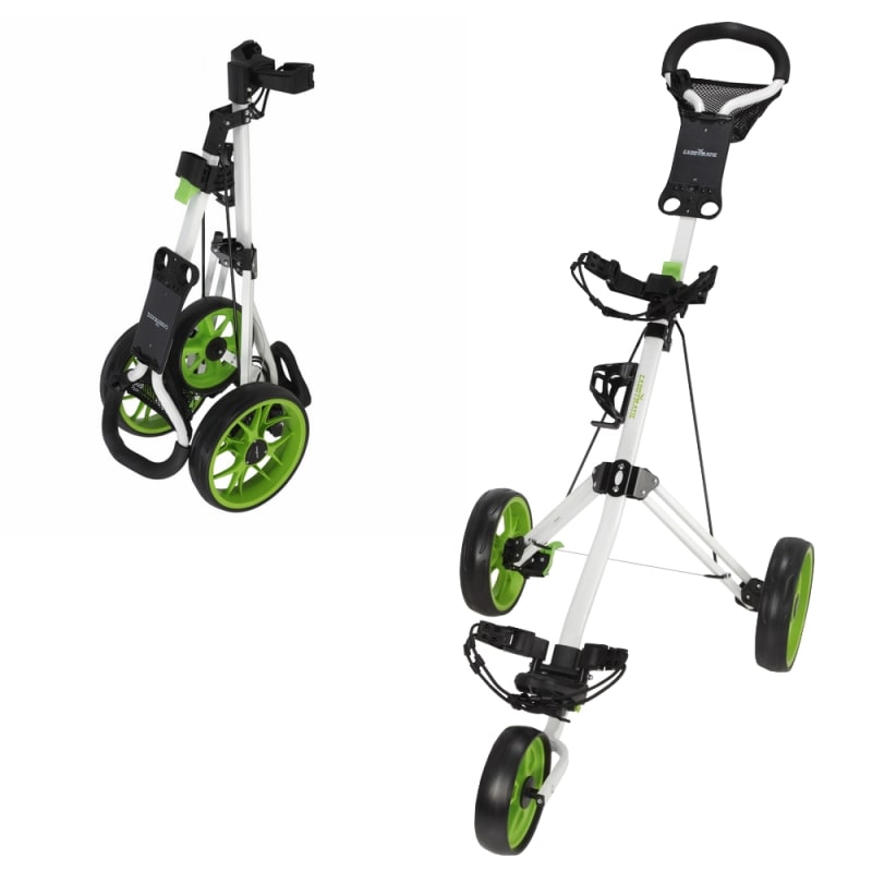 Caddymatic Golf Pro Lite 3 Wheel Golf Trolley White/Green