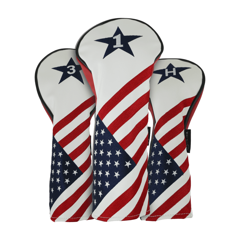 Ram Golf USA Stars and Stripes PU Leather Headcover Set For Driver, #3 Wood, #5 Wood #