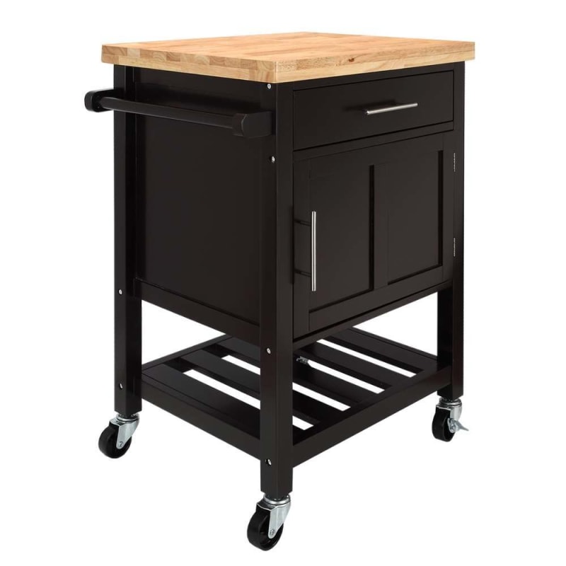 Homegear Kitchen Cart Butchers Block With Shelf And Cabinet On Wheels Golf Outlets Of America Golf Outlets Of America