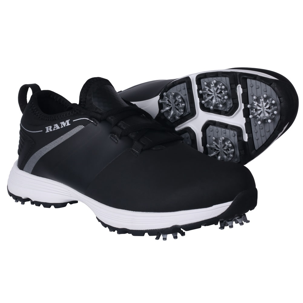 Ram Golf XT1 Mens Waterproof Golf Shoes, Spiked, Black just £59.99