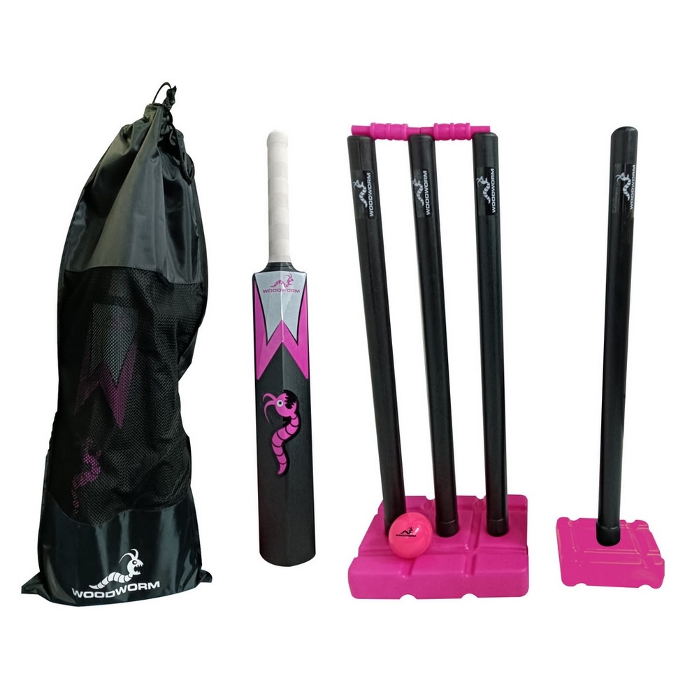 Woodworm Garden Girls Junior Cricket Set Plastic Stumps, Bat and Ball