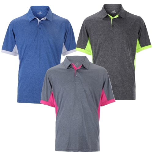 Woodworm Heather Golf Polo Shirts - 3 Pack