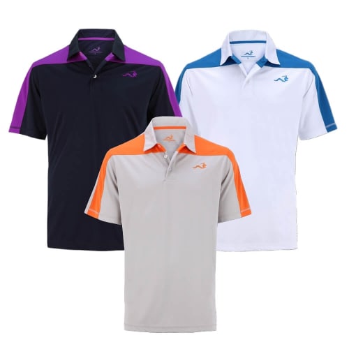 Woodworm Golf Block Panel Golf Polo Shirt 3 Pack