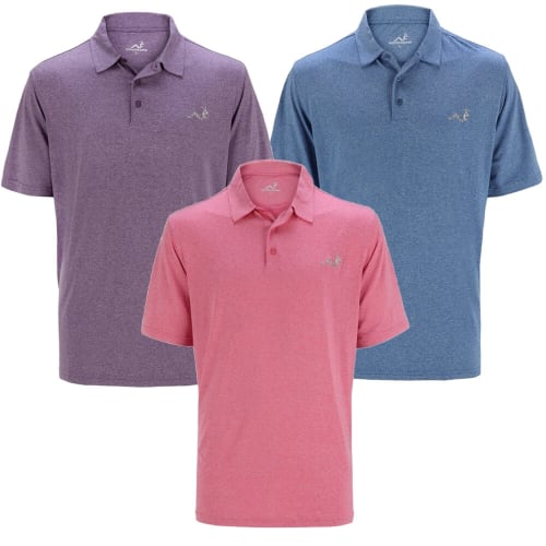 Woodworm Golf Solid Heather Golf Polo Shirt 3 Pack