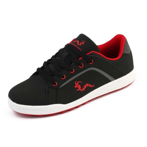 Woodworm Golf Surge V3 Mens Waterproof Golf Shoes Black/Red