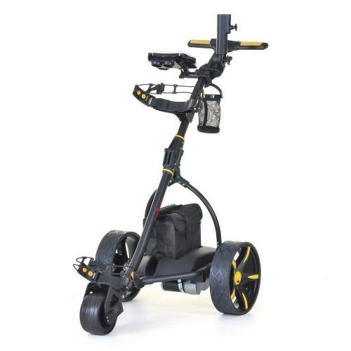 Caddymatic V2 Electric Golf Trolley / Cart With 18 Hole battery With Auto-Distance Functionality Yellow