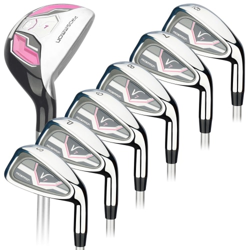 Prosimmon Golf V7 All Graphite Iron Set 6-SW + Hybrid, Ladies Right Hand