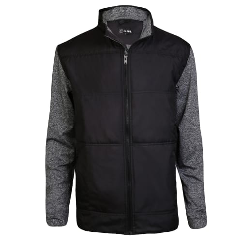 Ram Golf Full Zip Padded Sweater, Black/Grey, Mens
