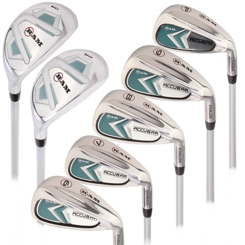 Ram Golf Accubar Lady Clubs Petite Iron Set 6-7-8-9-PW with Hybrids 24° and 27°