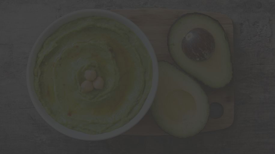 A bowl of avocado hummus. 
