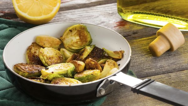 Succulent sauteed brussels sprouts