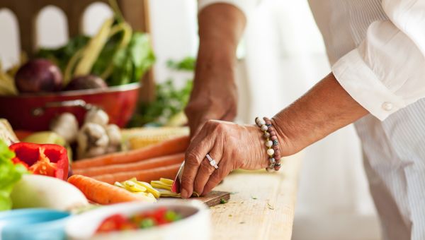 preparing vegetables