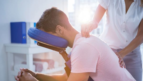 man getting a back massage