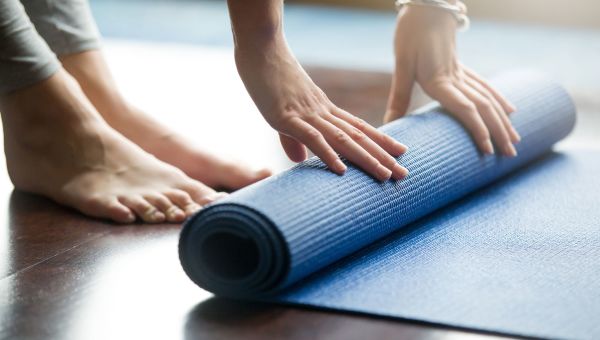 yoga mat, feet, yoga, pilates