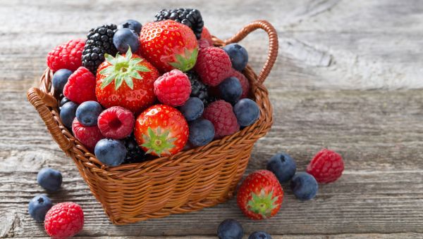 strawberries, blueberries, raspberries, berries, basket
