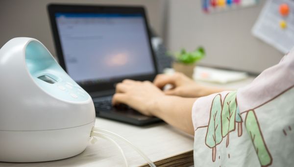 Woman working on laptop
