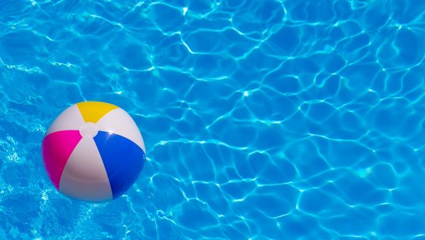 beach ball in pool