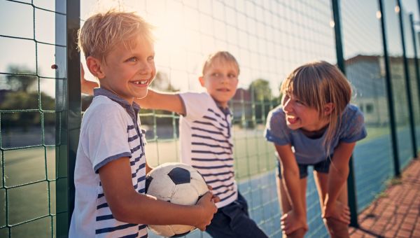 soccer coach talking to players