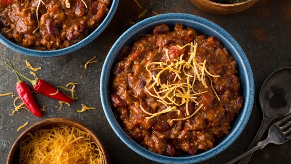 bowl of meat and bean chili