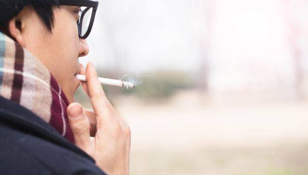 Man smoking a cigarette