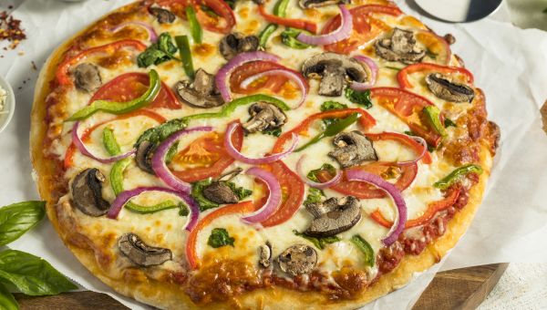 Homemade vegetable pizza