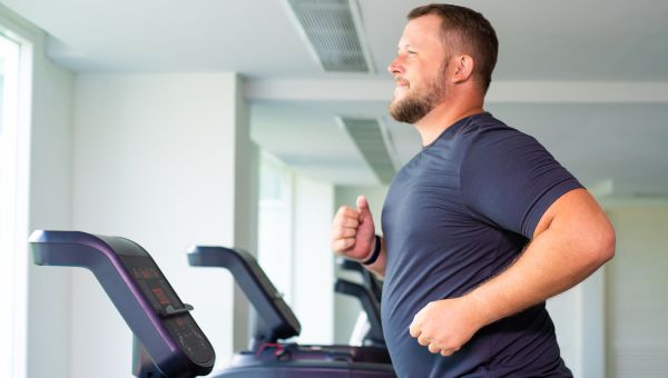 man running on a treadmill