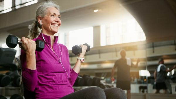 older woman working out