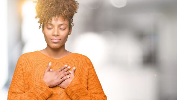 young woman enjoying the moment