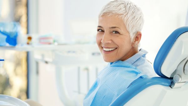mature woman at dental checkup
