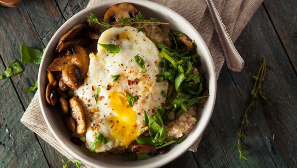 eggs, mushrooms, and oats