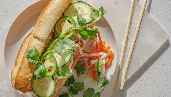 chicken banh mi sandwich