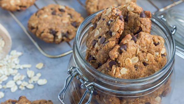 Freshly baked oatmeal cookies.