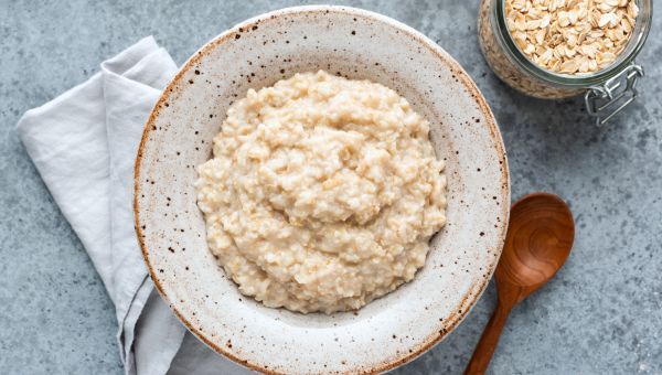 bowl of oatmeal on a table