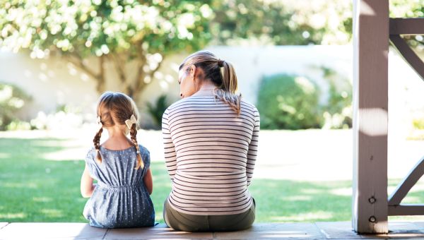 mother and daughter talking
