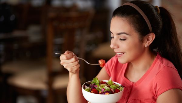 young person, salad