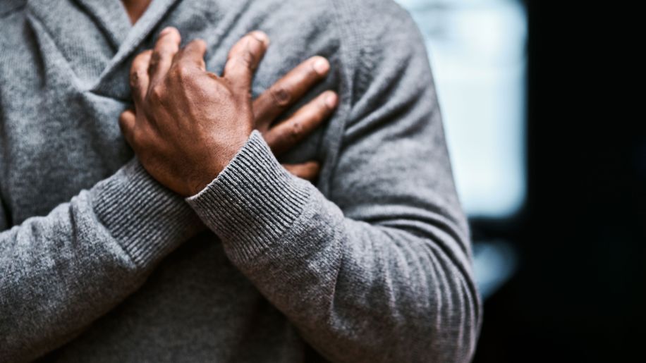 Man experiencing chest pain