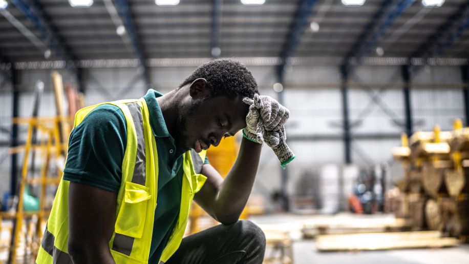 warehouse worker dealing with depression in the job