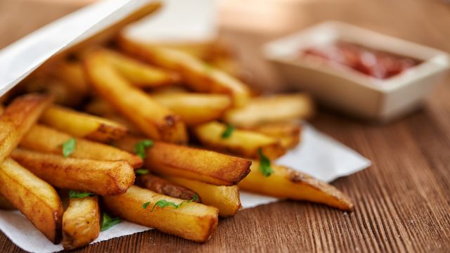 french fries and ketchup