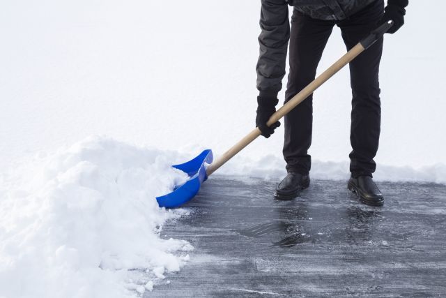 Man shoveling snow