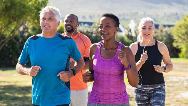 group of people jogging